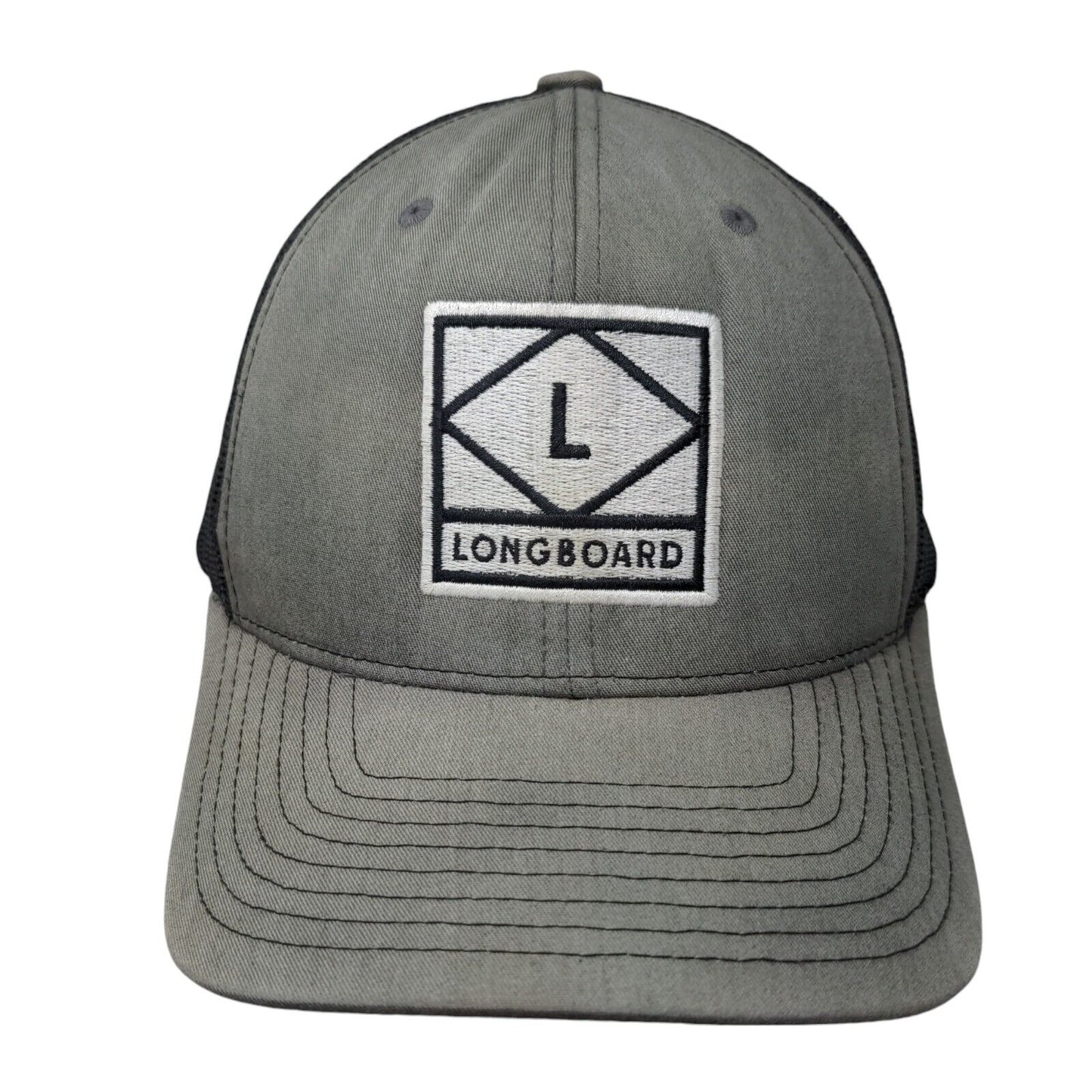 Longboard Snapback Mesh Back Trucker Hat Gray Adjustable Richardson