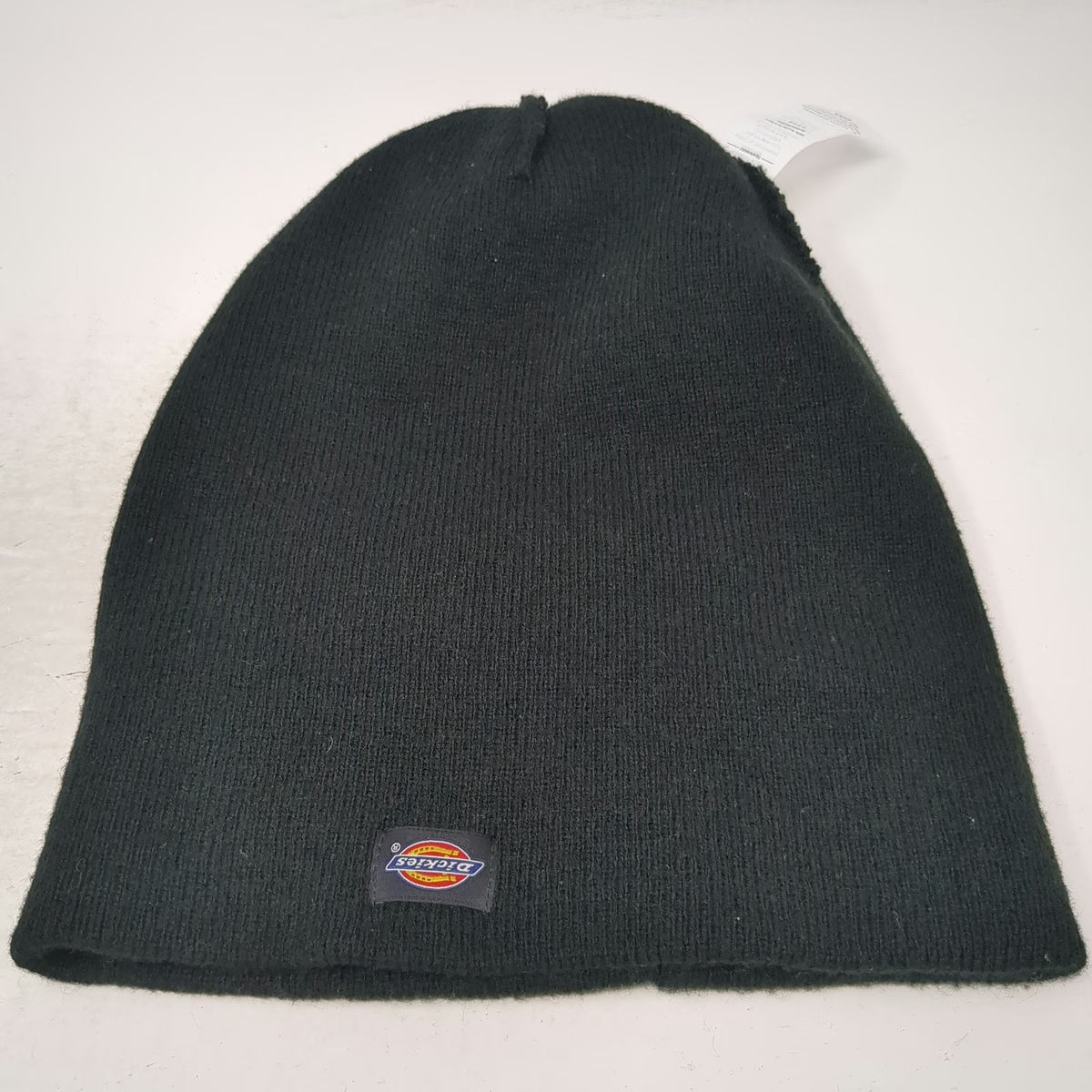 Dickies Beanie Black One Size Cuffed Ribbed Knit Logo Patch Acrylic Work Hat