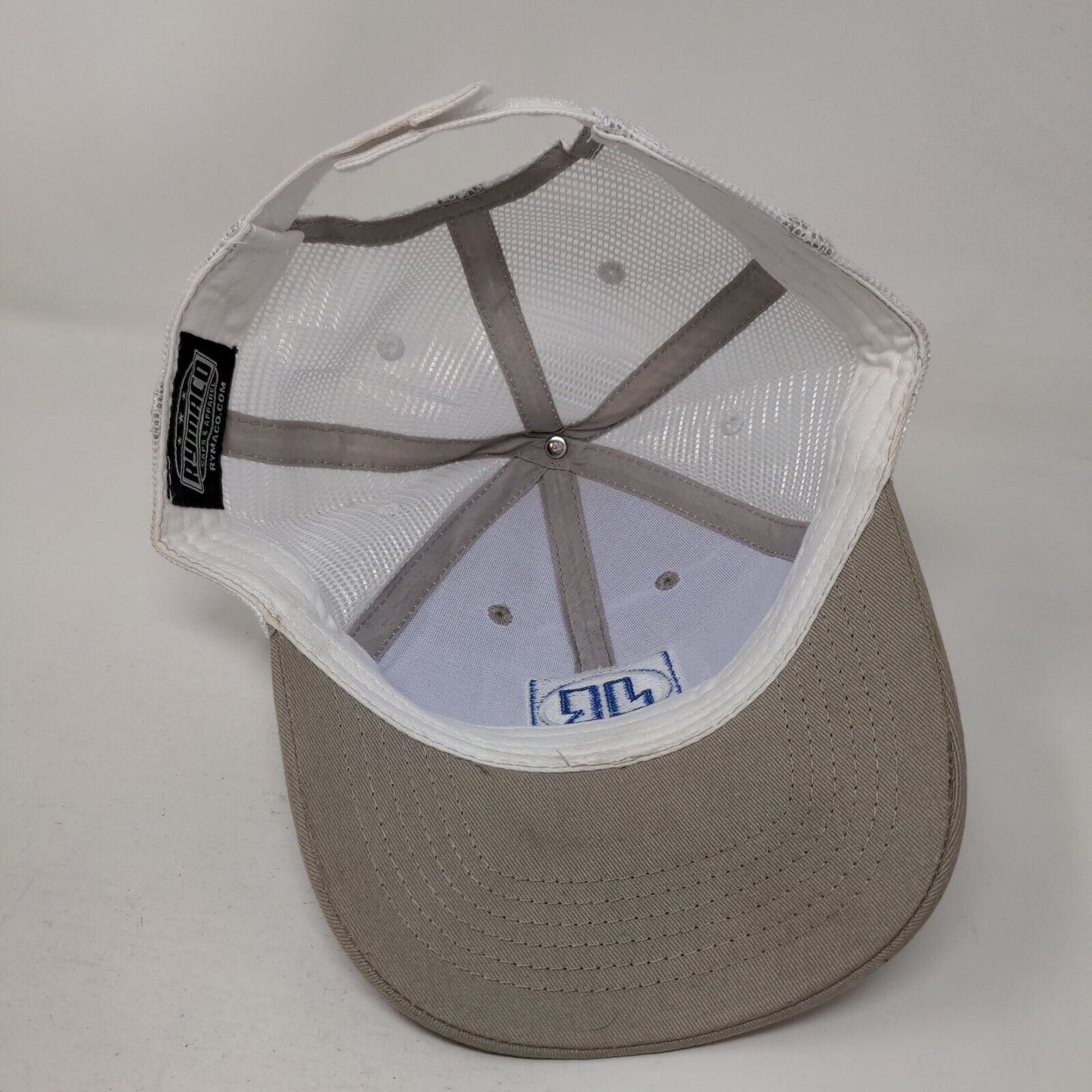 James River Equipment Strapback Trucker Hat Tan One Size Colorblock Mesh Back