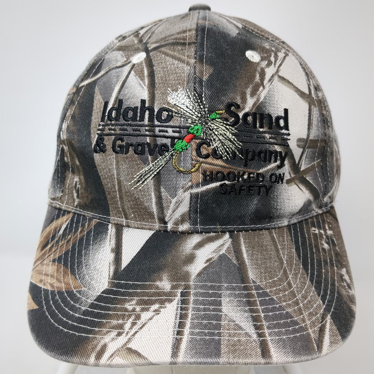 Hoxer Idaho Sand Gravel Camo Fishing Fly Safety Baseball Cap Gray One Size Hat
