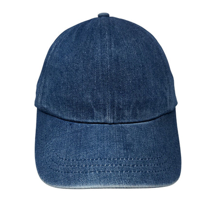 Unbranded Slideback Hat Blue One Size Adjustable 6 Panel Denim Blank