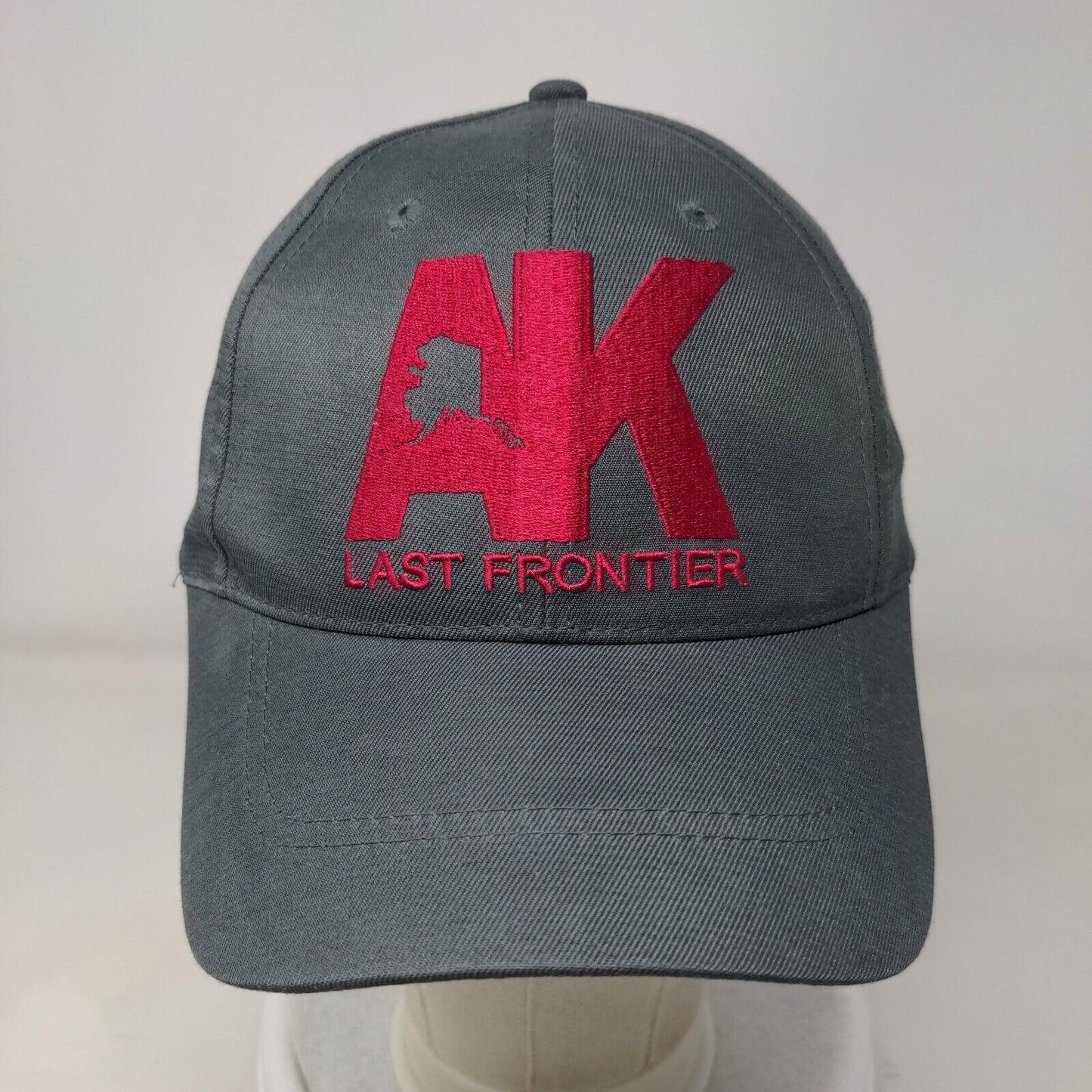 AK Last Frontier Strapback Hat Gray One Size Adjustable Embroidered