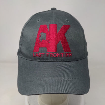 AK Last Frontier Strapback Hat Gray One Size Adjustable Embroidered