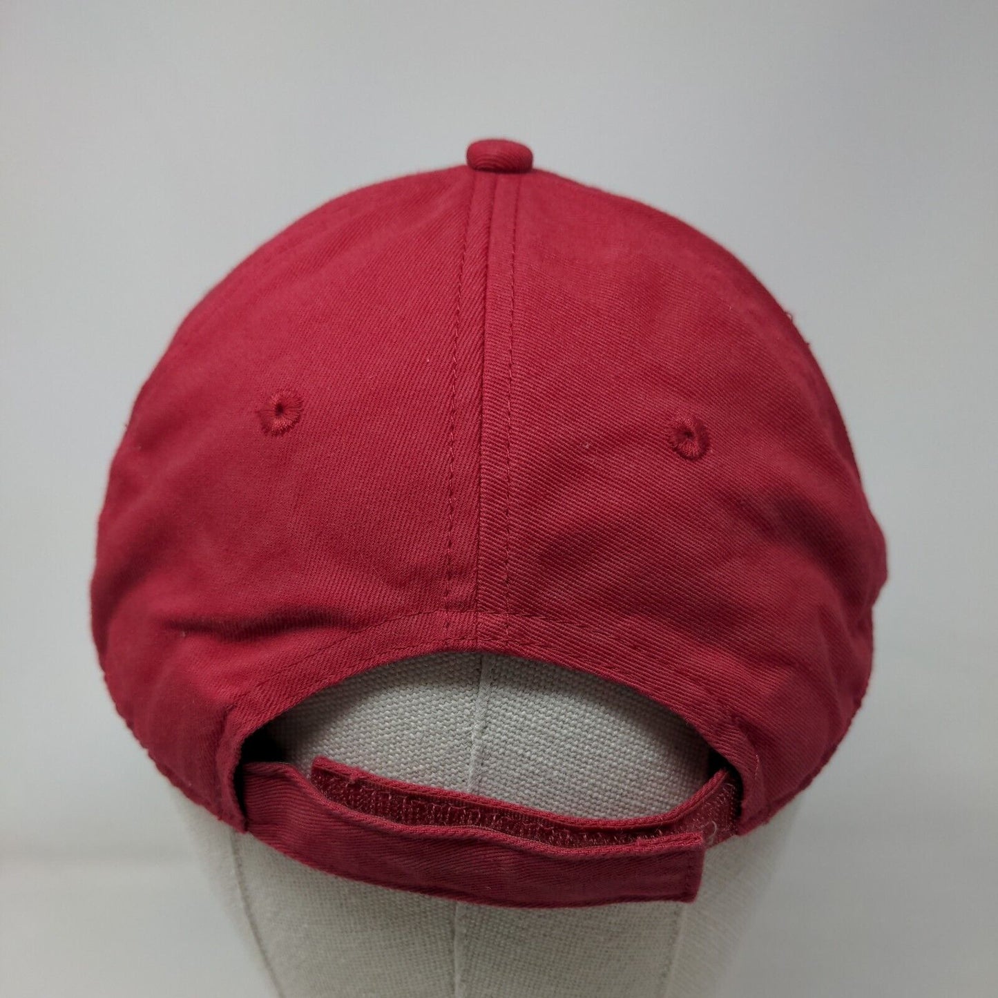 Ambassador Strapback Hat Red OSFM Embroidered Adjustable Vent Holes