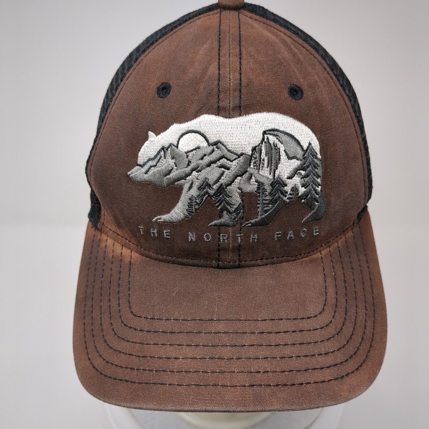 The North Face Bear Snapback Trucker Hat Brown One Size Mesh Back