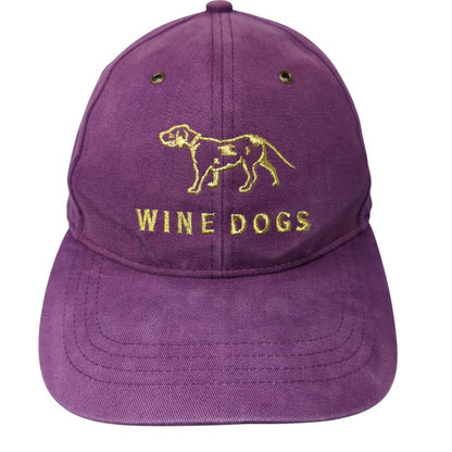 Wine Dogs Slideback Hat Purple One Size Adjustable Embroidered 6 Panel