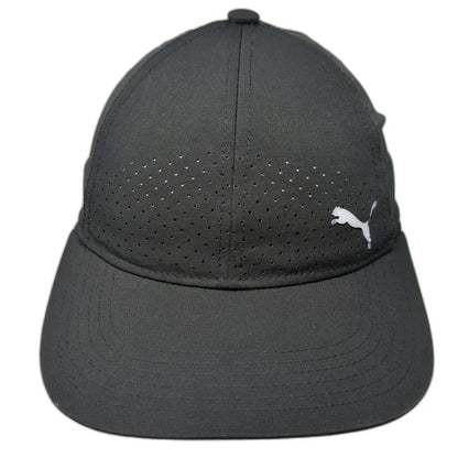 Puma Snapback Black One Size Hat Perforated Performance Sport Athletic Golf Cap