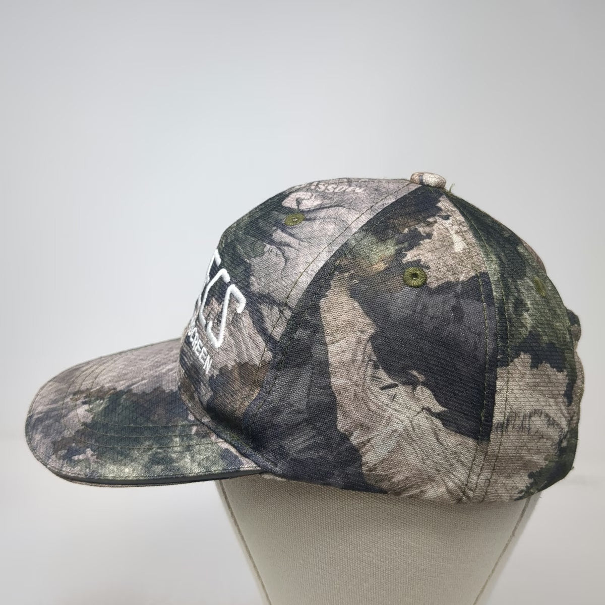 HECS Baseball Cap Gray Camo One Size Embroidered Stealthscreen Hunting Hat