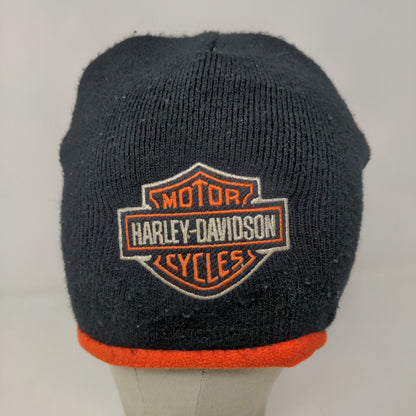 Harley Davidson Men's Knit Beanie Hat Black Size OSFA Embroidered Logo Acrylic