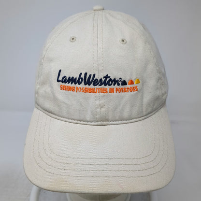 Cap America Lamb Weston Potato Logo Beige Baseball Hat One Size Adjustable Slide