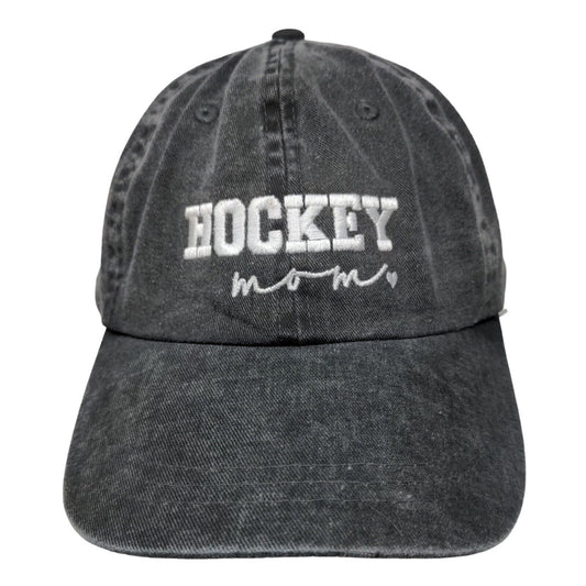 Unbranded Women's Slideback Hat Gray Size OSFA Embroidered Hockey Mom Cotton