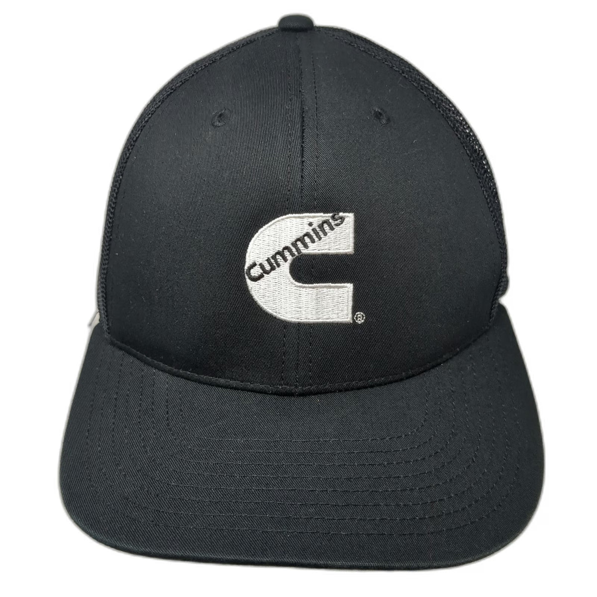 Richardson Trucker Hat Black One Size Snapback Cummins Logo Mesh Back Cap