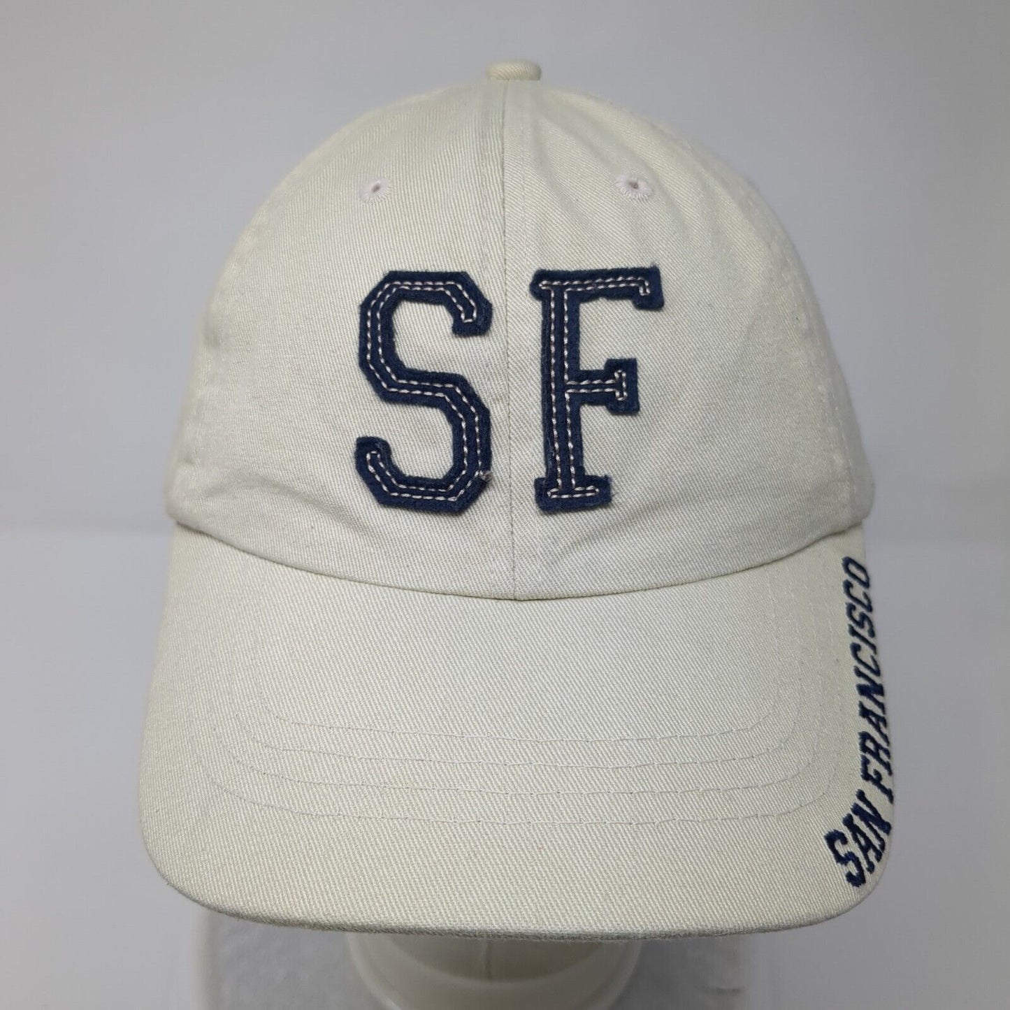 SF San Francisco Slideback Hat Tan OSFA Adjustable Embroidered 6 Panel