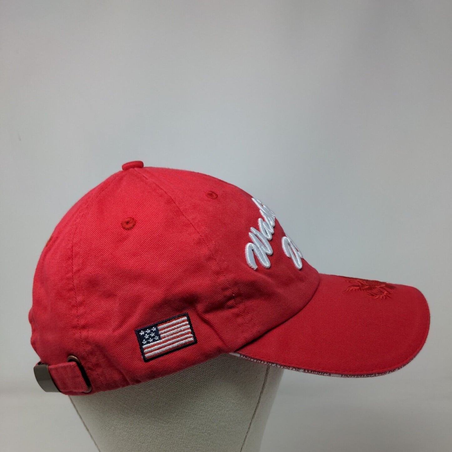 Washington DC Slideback Hat Red One Size Embroidered Triple Timber