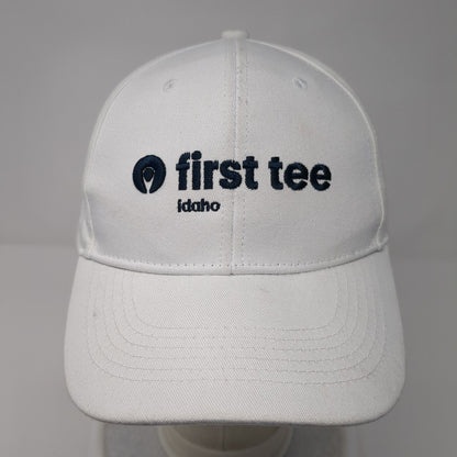 First Tee Idaho Strapback Hat White One Size Adjustable Embroidered 6 Panel
