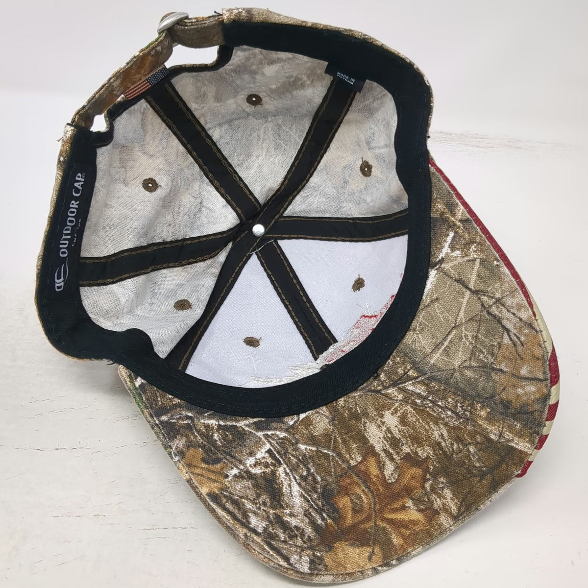 Outdoor Cap Baseball Cap Brown One Size Camo American Flag JB Auto Glass Hat
