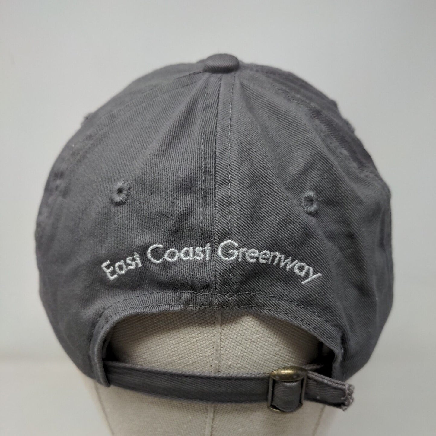East Coast Greenway Slideback Hat Gray One Size Embroidered Logo 6 Panel