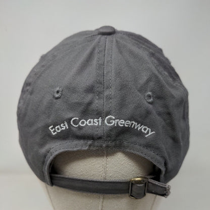 East Coast Greenway Slideback Hat Gray One Size Embroidered Logo 6 Panel