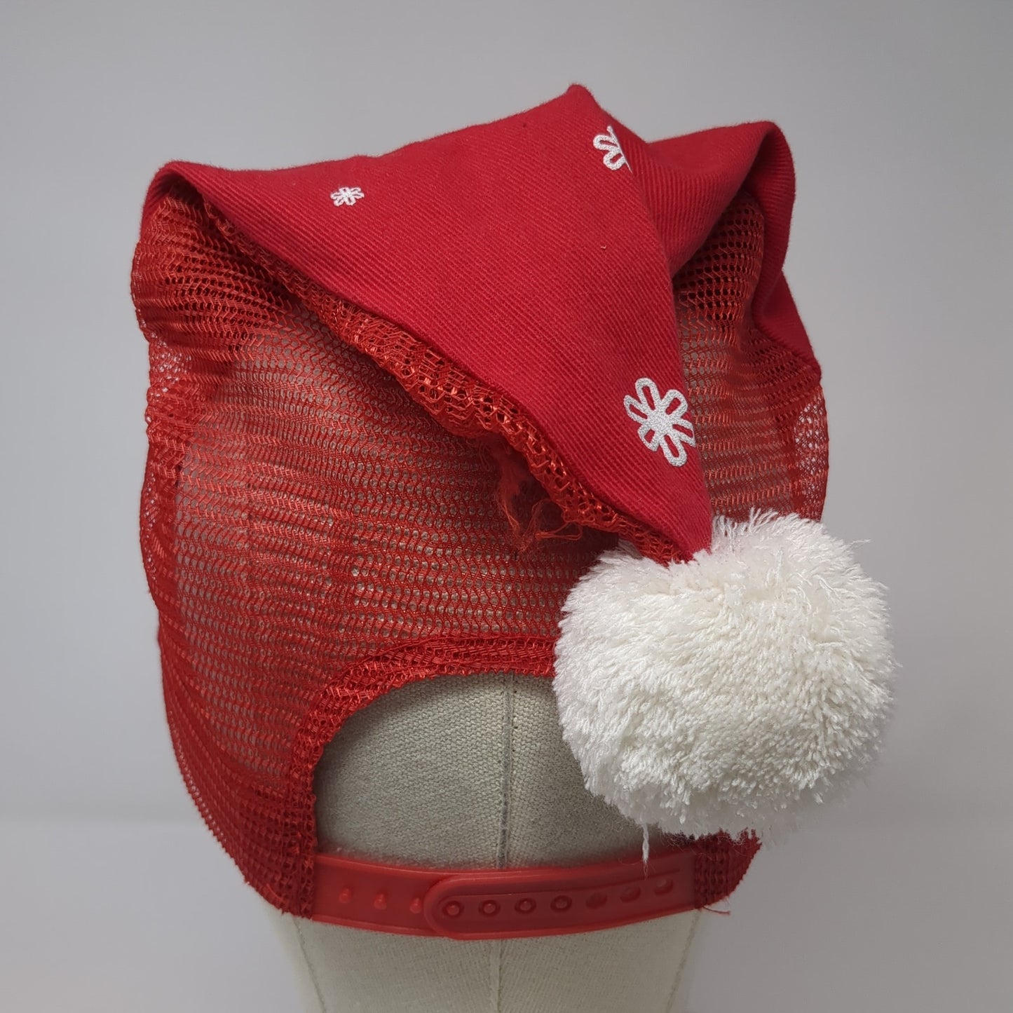 Walmart Pom Pom Santa Trucker Hat Red One Size Mesh Back Christmas
