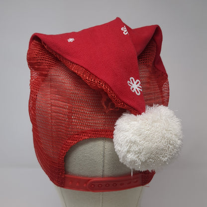 Walmart Pom Pom Santa Trucker Hat Red One Size Mesh Back Christmas