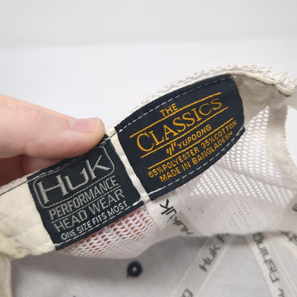 Huk Fish Patch Snapback Trucker Hat Black One Size Mesh Back Yupoong