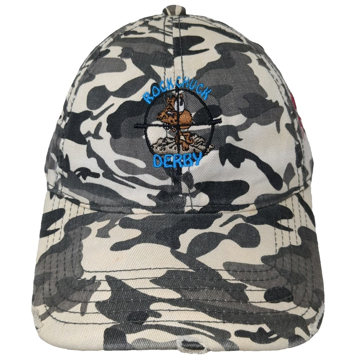 OTTO Baseball Cap Beige One Size Rock Chuck Derby Marmot Camo Distressed Hat