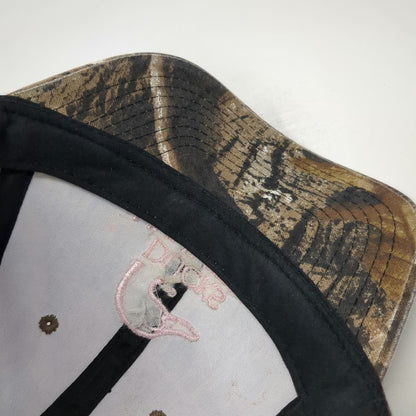 Ducks Unlimited Baseball Cap Brown Camo Pink Logo One Size Slideback Hunting Hat