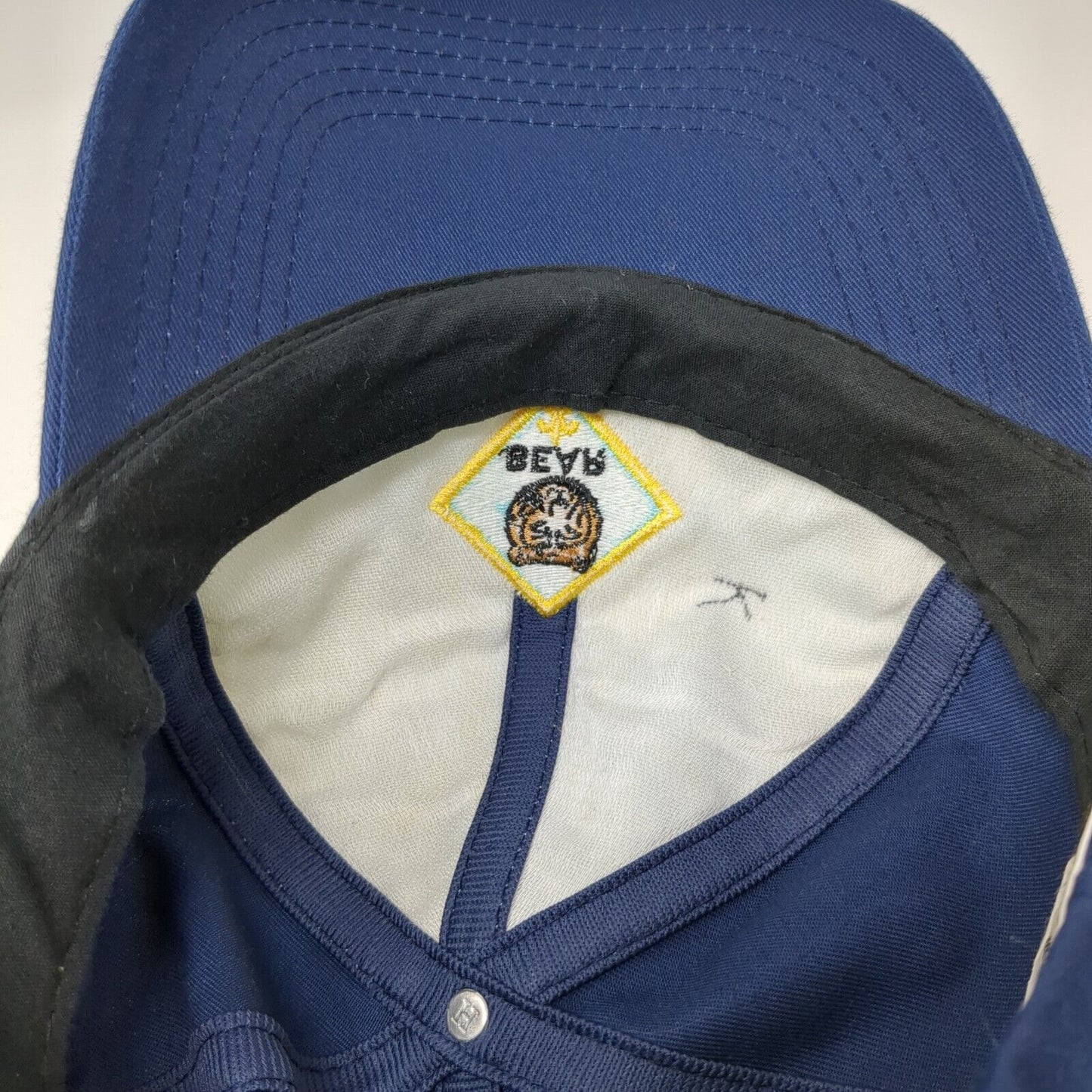 Webelos Bear Twill Strapback Hat Blue M/L Adjustable Embroidered 6 Panel