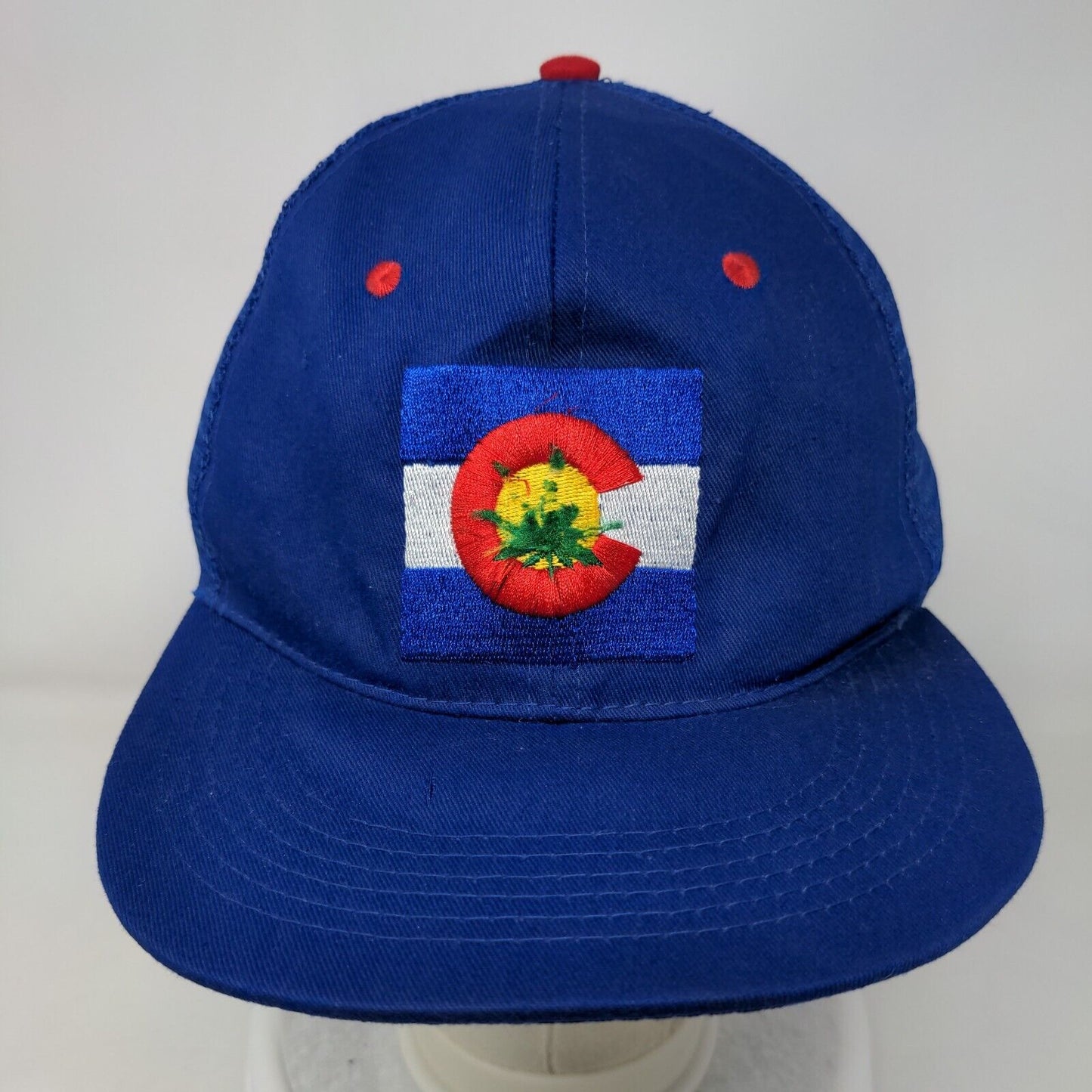 Flag of Colorado Snapback Mesh Back Trucker Hat Blue One Size Embroidered