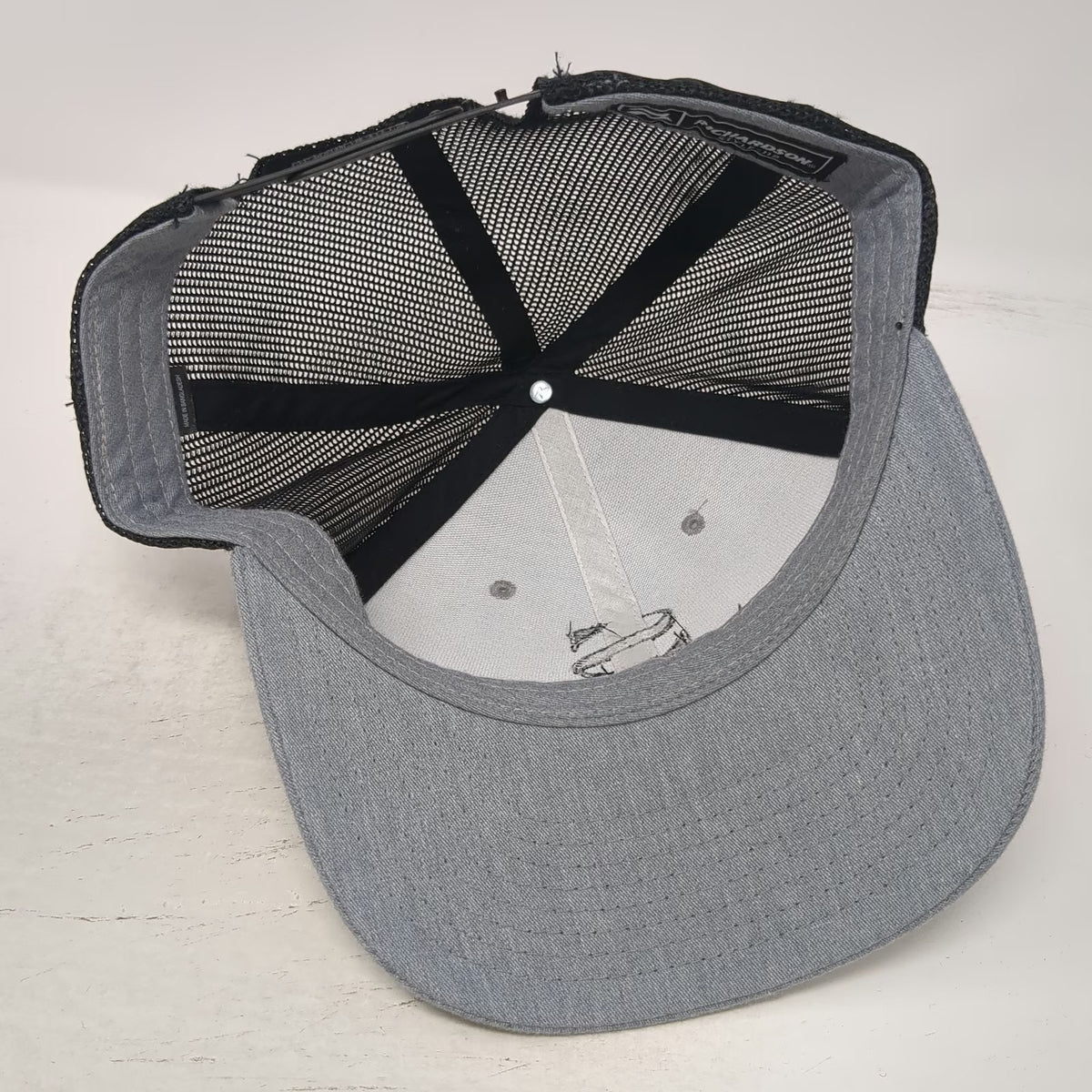 Richardson Trucker Hat Gray One Size Skyshare Logo Mesh Snapback Black 112