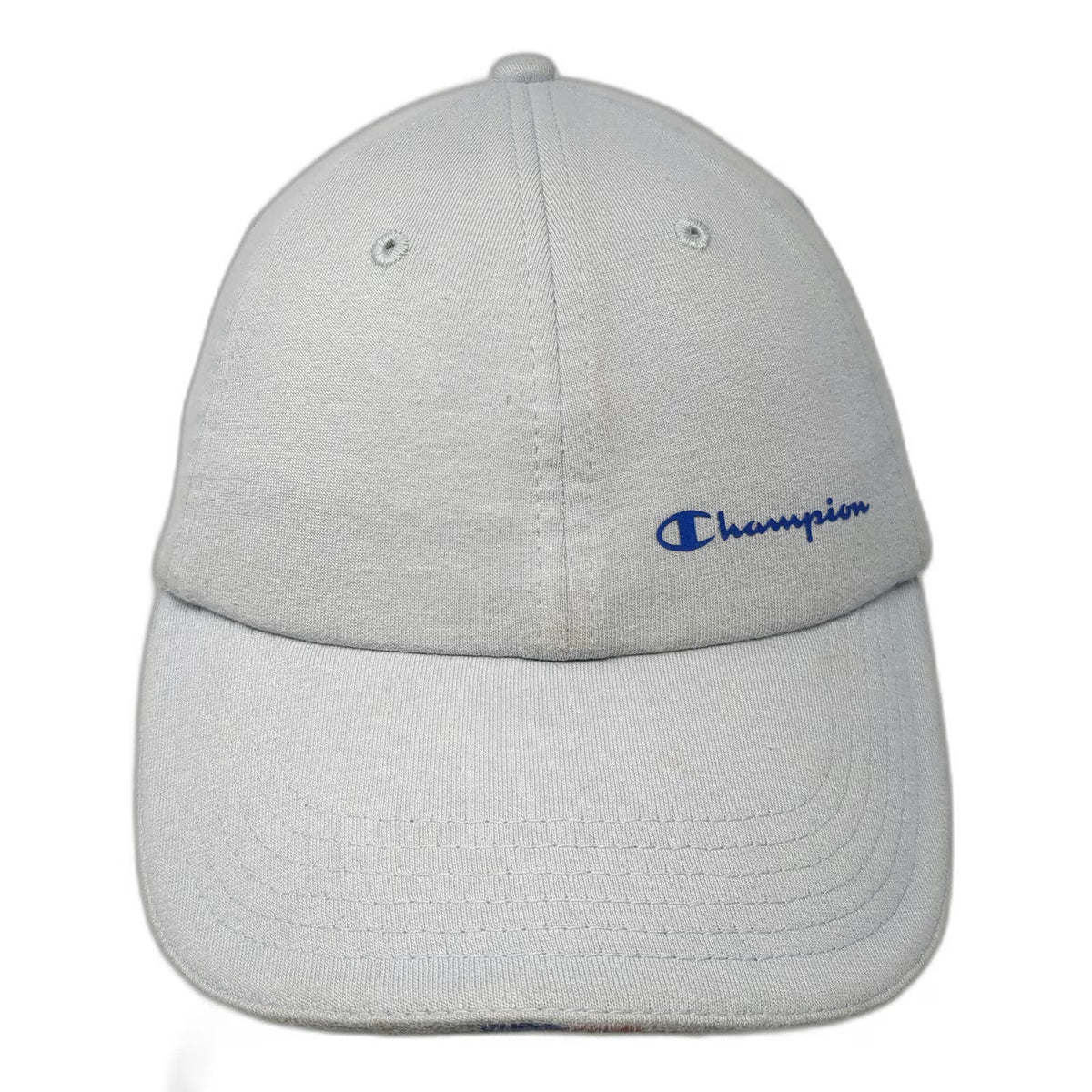 Champion Baseball Cap Gray One Size Slideback Embroidered Script Logo Cotton Hat