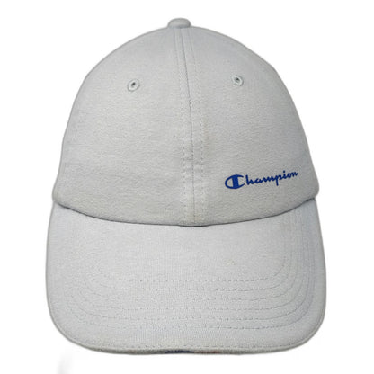 Champion Baseball Cap Gray One Size Slideback Embroidered Script Logo Cotton Hat