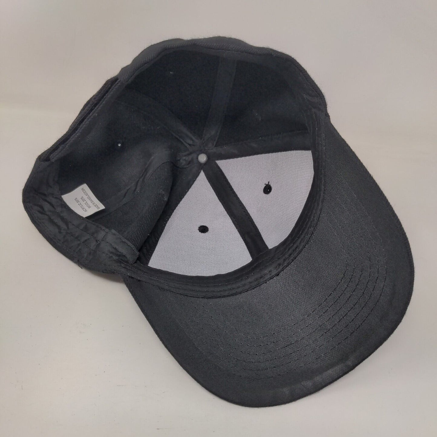 Snurkey Strapback Hat Black One Size Adjustable Vented Holes 6 Panel