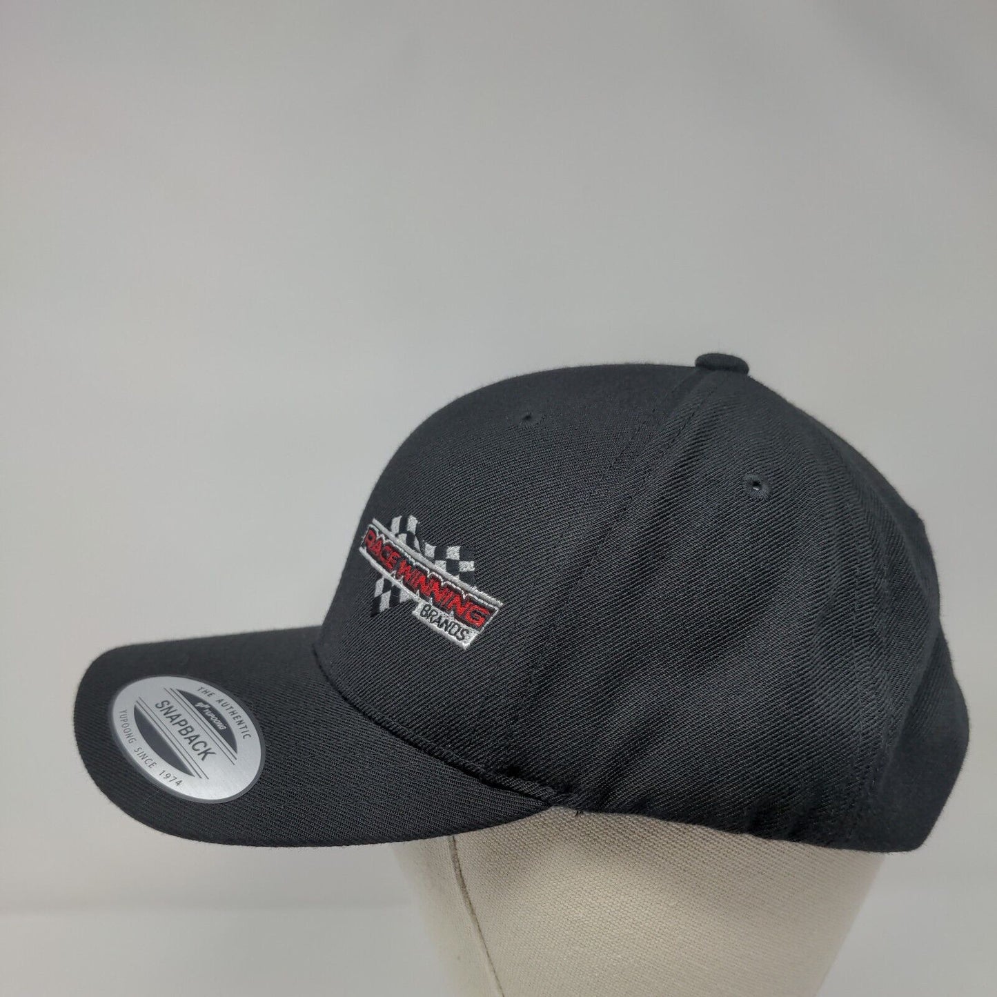 Race Winning Brands Snapback Hat Black OSFA Adjustable Embroidered Sport-Tek