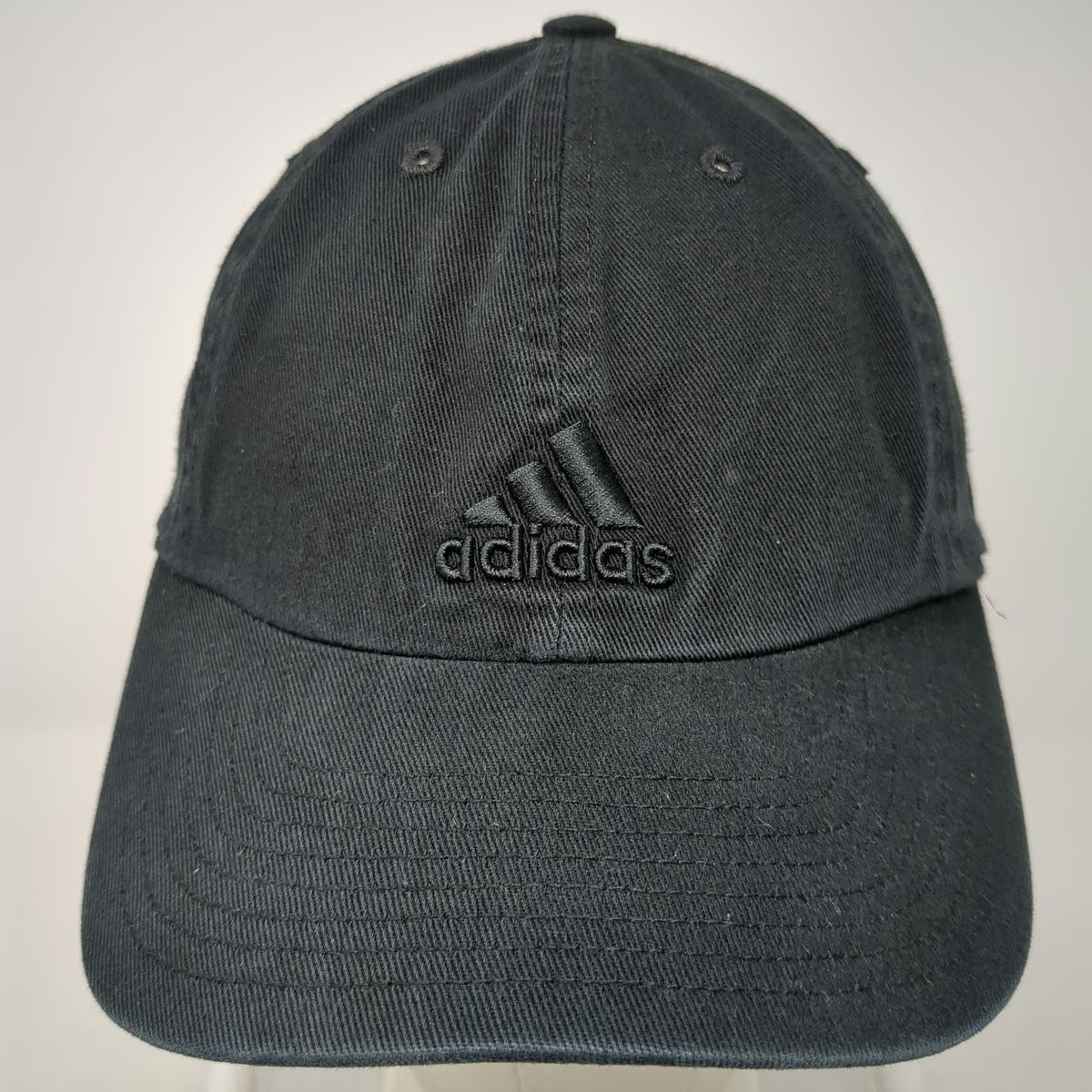 Adidas Baseball Cap Black One Size Tonal Logo Slideback Adjustable Cotton hat