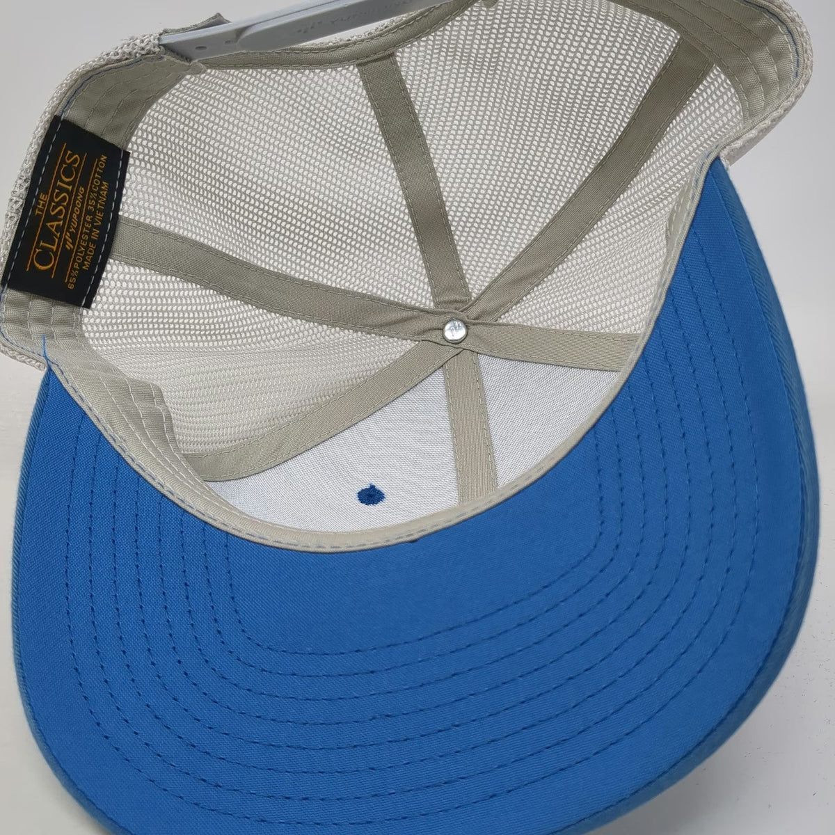 Yupoong Trucker Hat Blue One Size Snapback Mesh Back Bolo Fly Fishing Idaho