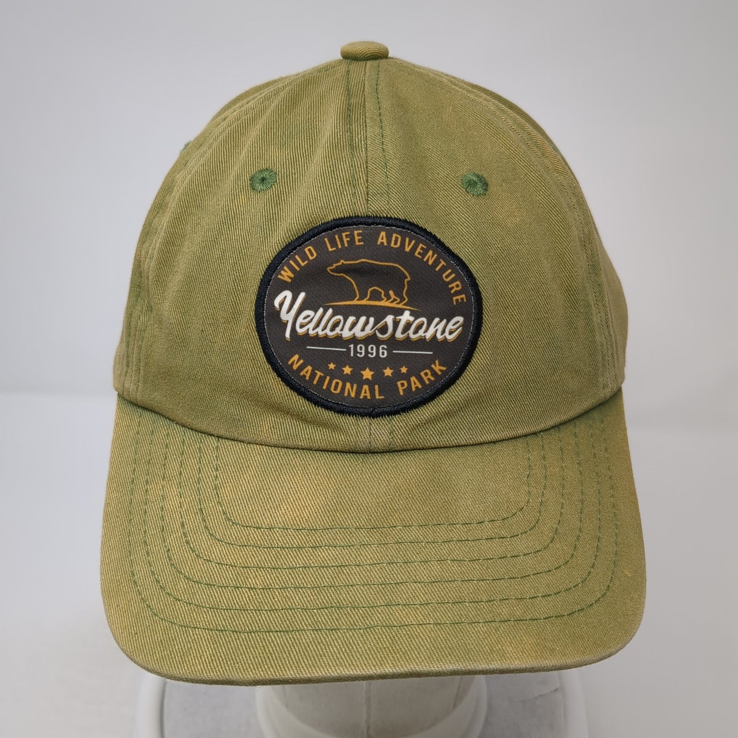 Yellowstone 1996 Wild Life Adventure National Park Baseball Cap Green One Size