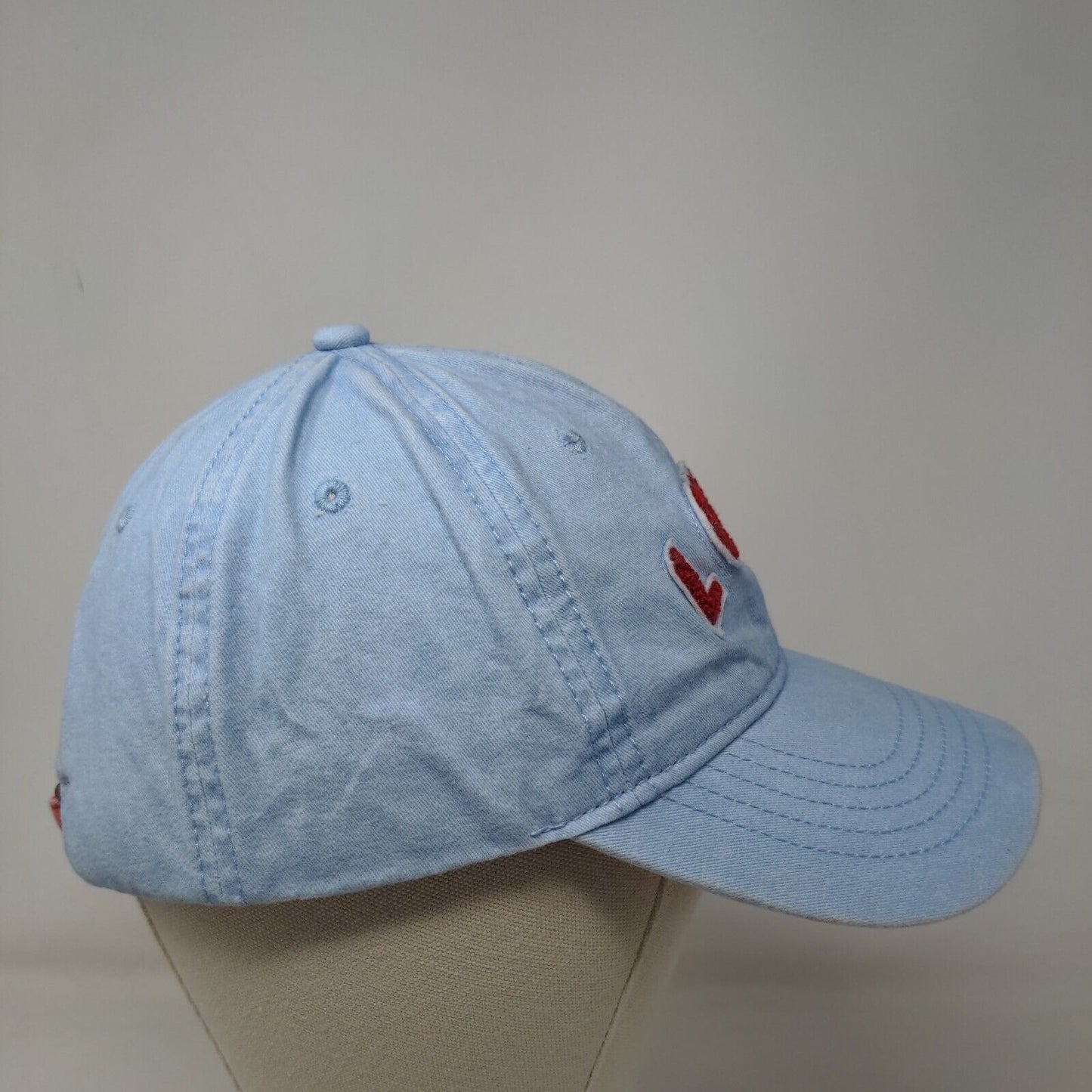 LOVE Slideback Hat Blue OSFM Adjustable Embroidered Patch Logo