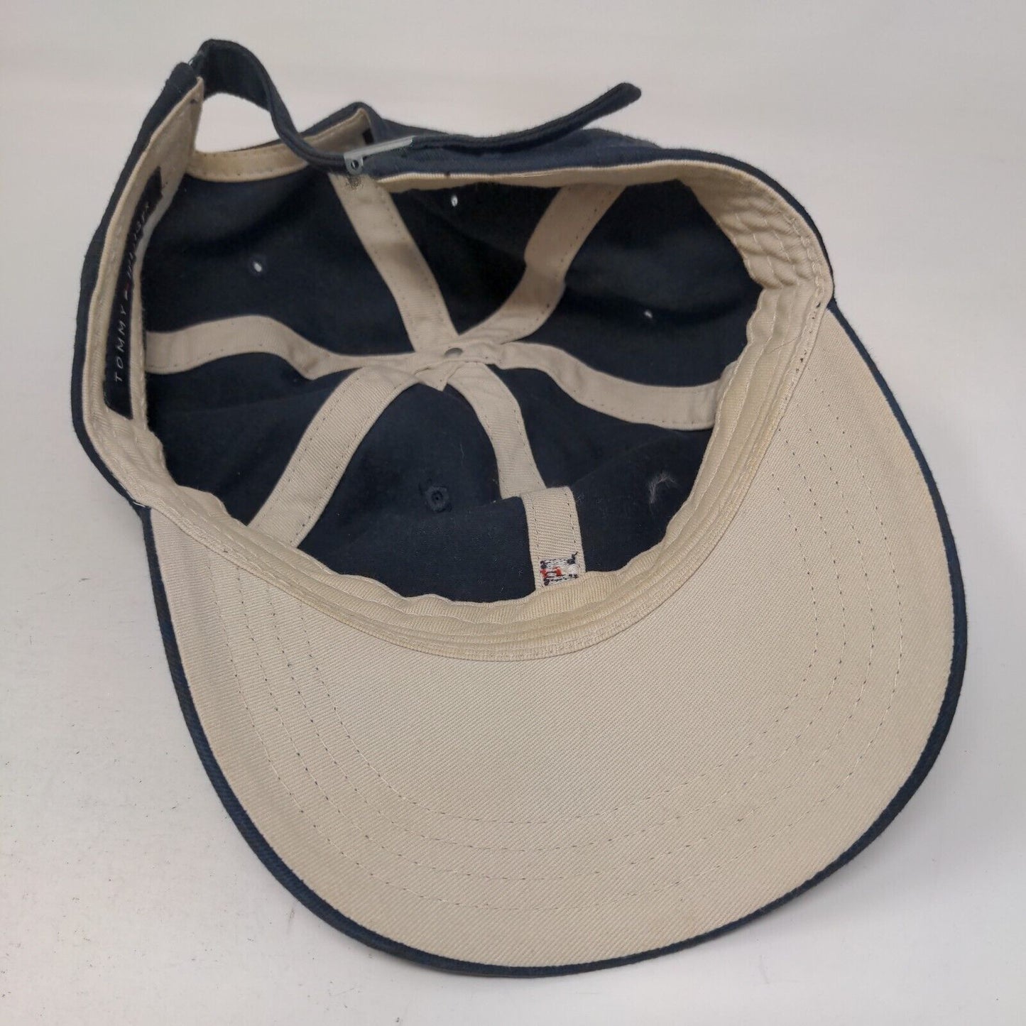 Tommy Hilfiger Slideback Hat Blue One Size Adjustable Embroidered Logo 6 Panel