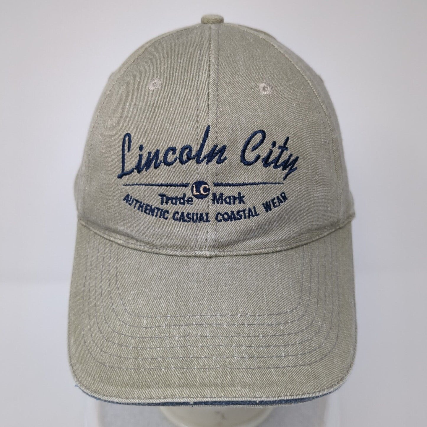 Lincoln City Trade Mark Strapback Hat Tan One Size Adjustable Embroidered