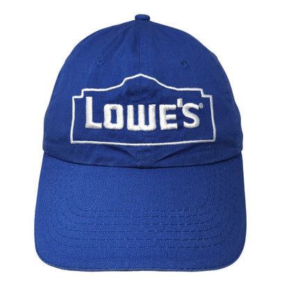 Lowe's Strapback Baseball Cap Blue One Size Adjustable Embroidered 6 Panel