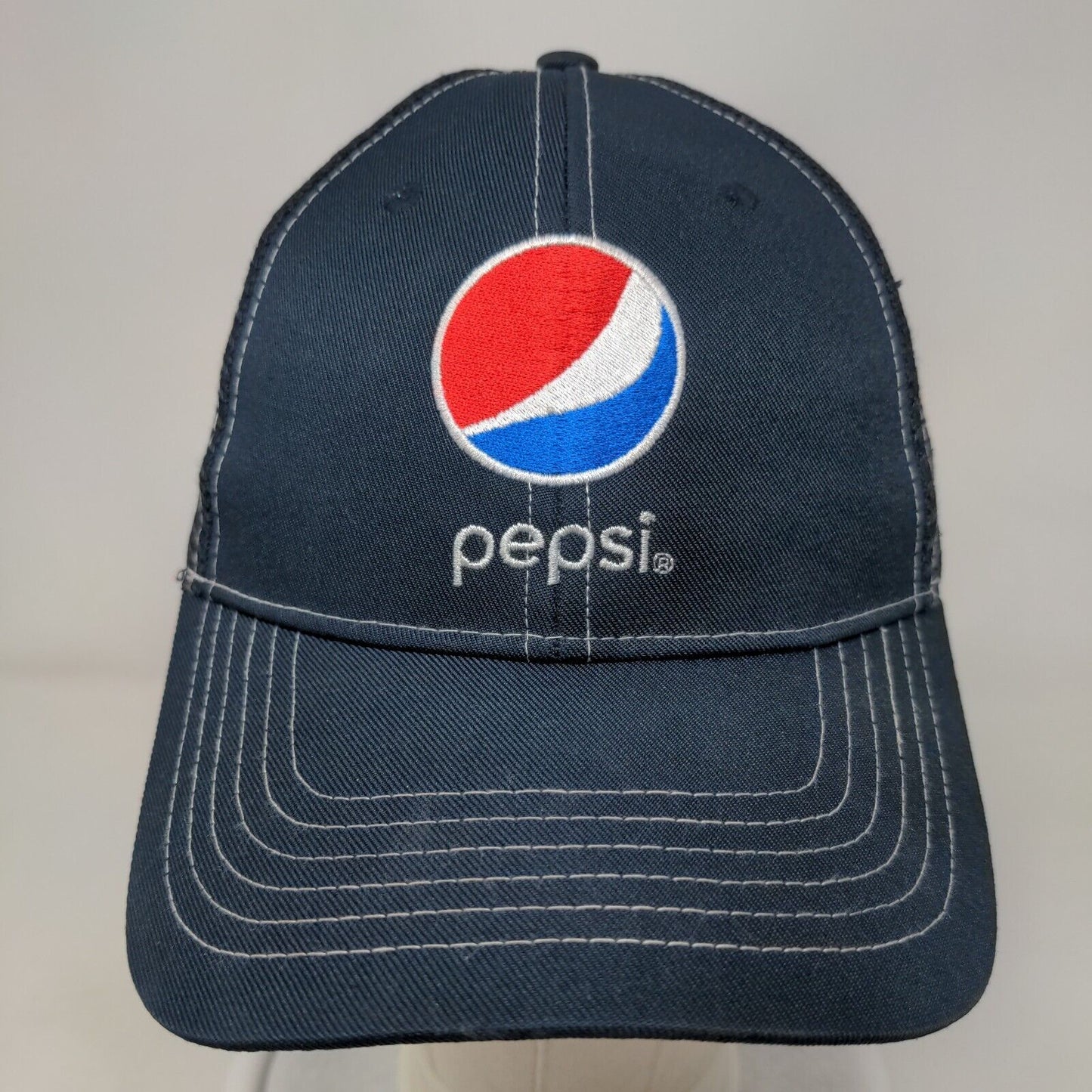 Pepsi Snapback Trucker Hat Blue OSFM Embroidered Mesh Back G&G Outfitters