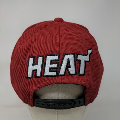 Adidas NBA Snapback Hat Red OSFA Embroidered Miami Heat Adjustable