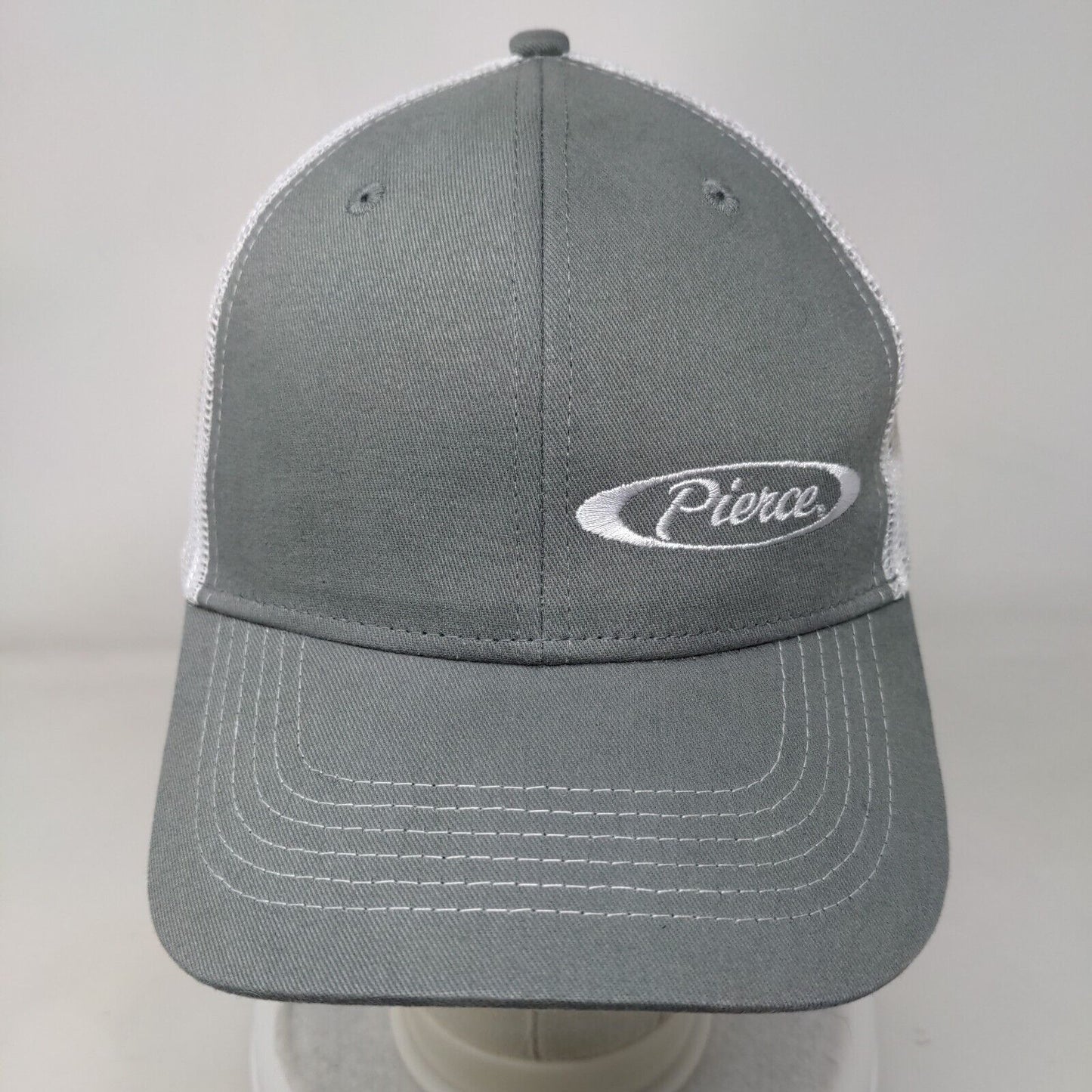 Pierce Snapback Mesh Back Trucker Hat Gray OSFM Colorblock Hit