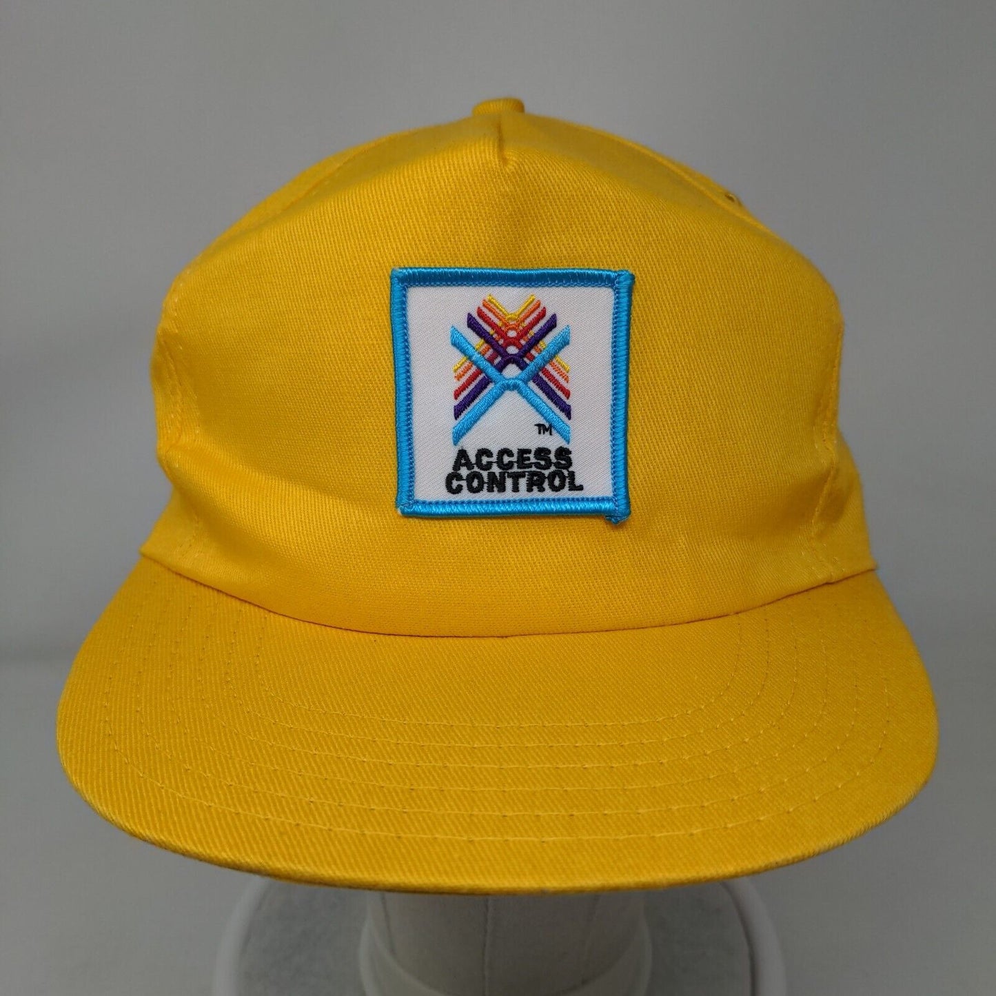 Vintage Broner Snapback Trucker Hat Yellow Access Control Embroidered Logo
