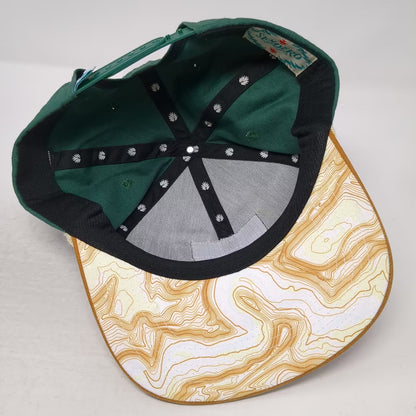 Sendero Zion National Park Green Snapback Hat One Size Topo Map Rope Adjustable