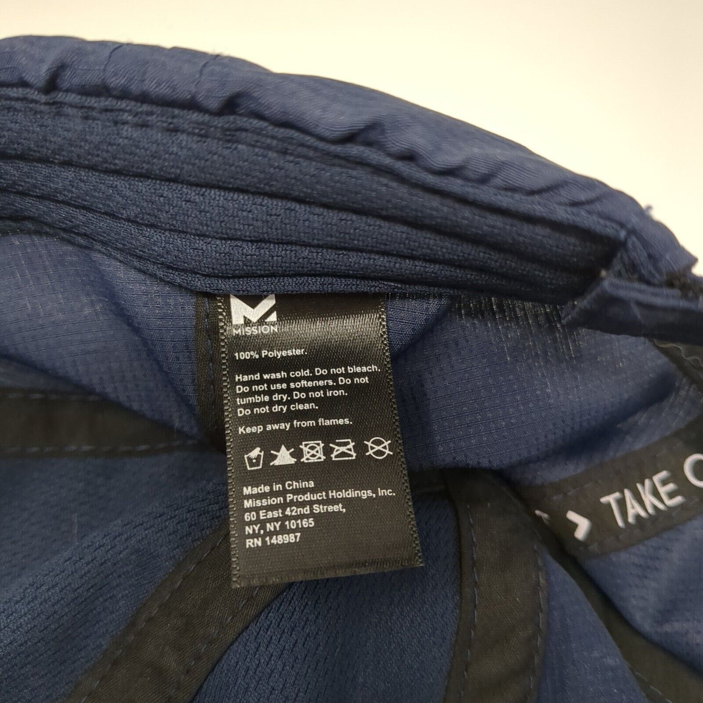 Mission Strapback Hat Blue One Size Adjustable Active Outdoor 6 Panel