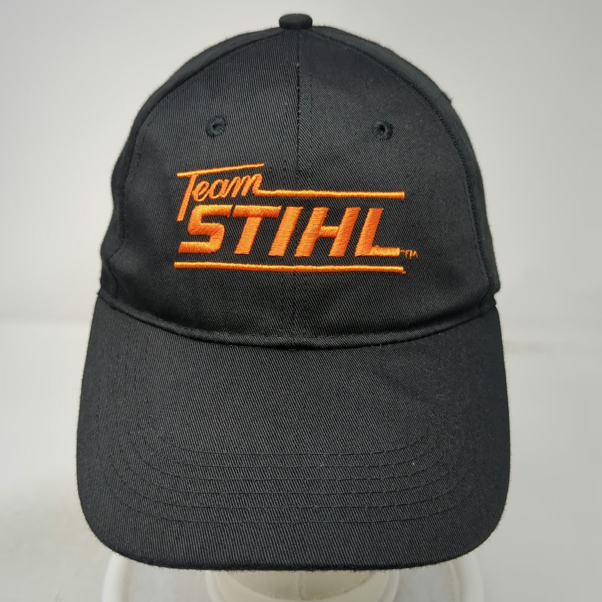 Stihl Snapback Black Orange One Size 6 Panel Embroidered Team Logo Hat Workwear