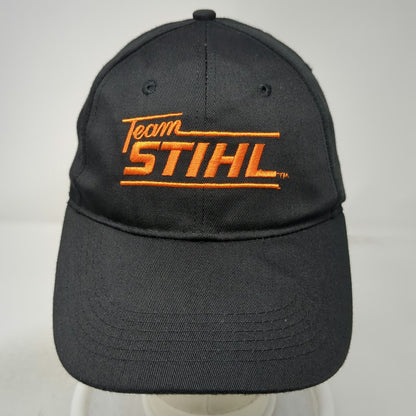 Stihl Snapback Black Orange One Size 6 Panel Embroidered Team Logo Hat Workwear