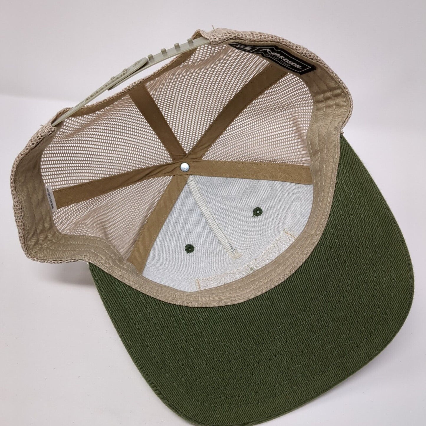 Idaho Angler Leather Patch Snapback Trucker Hat Green One Size Mesh Back